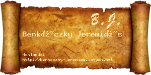 Benkóczky Jeremiás névjegykártya